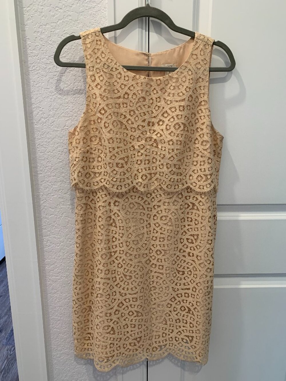 JCrew Tan lace summer dress